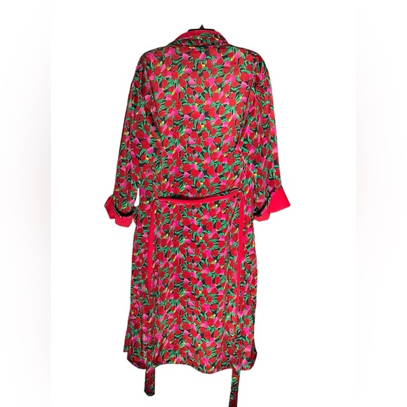 VTG Victorias Secret Terry Lined  Bathrobe Womens One Size Floral Gold Label - Picture 2 of 8